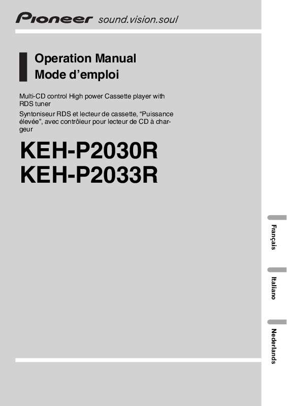 Guide utilisation PIONEER KEH-P2030R  de la marque PIONEER