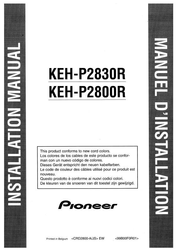 Guide utilisation PIONEER KEH-P2800R  de la marque PIONEER