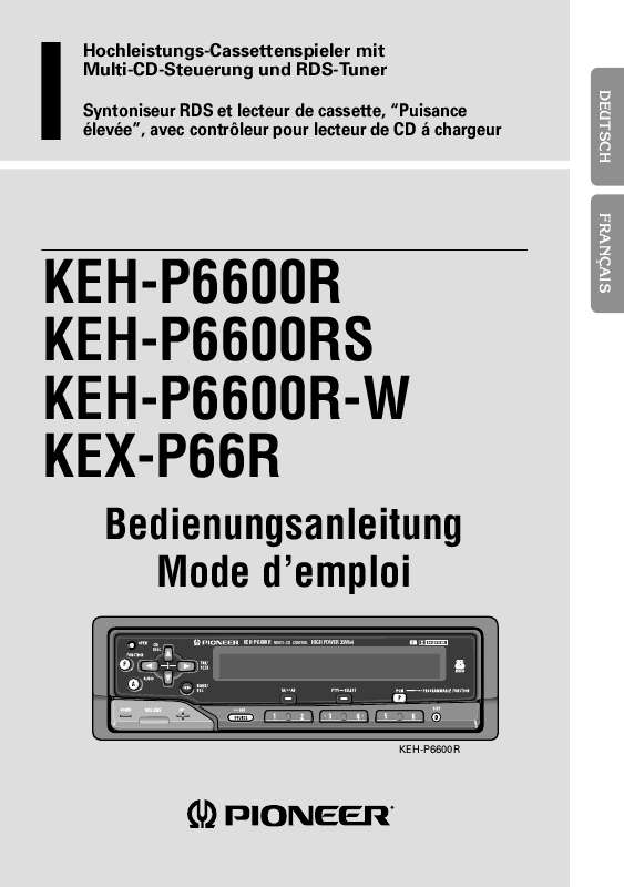 Guide utilisation PIONEER KEH-P6600RS  de la marque PIONEER