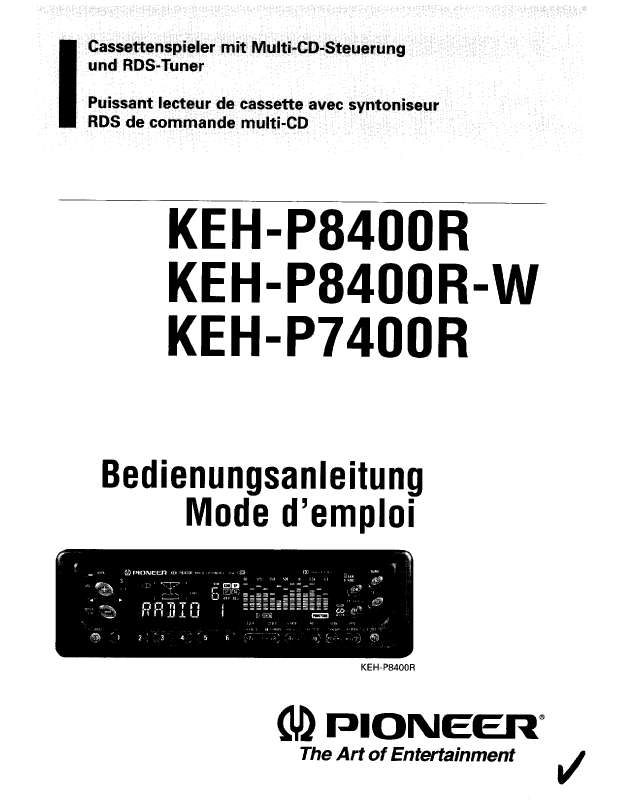Guide utilisation PIONEER KEH-P8400R  de la marque PIONEER