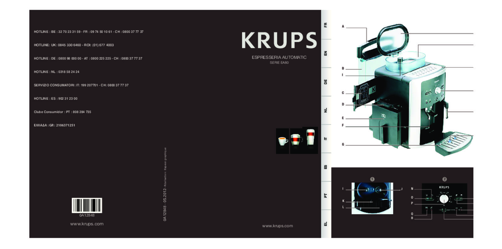 Guide utilisation KRUPS EXPRESSO FULL AUTO COMPACT MANUEL YY8125FD de la marque KRUPS
