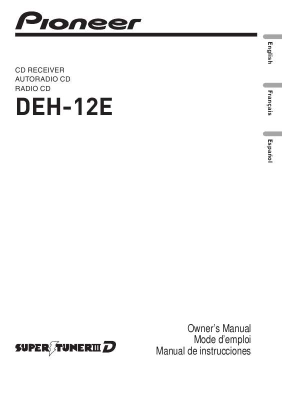 Guide utilisation PIONEER DEH-12E  de la marque PIONEER