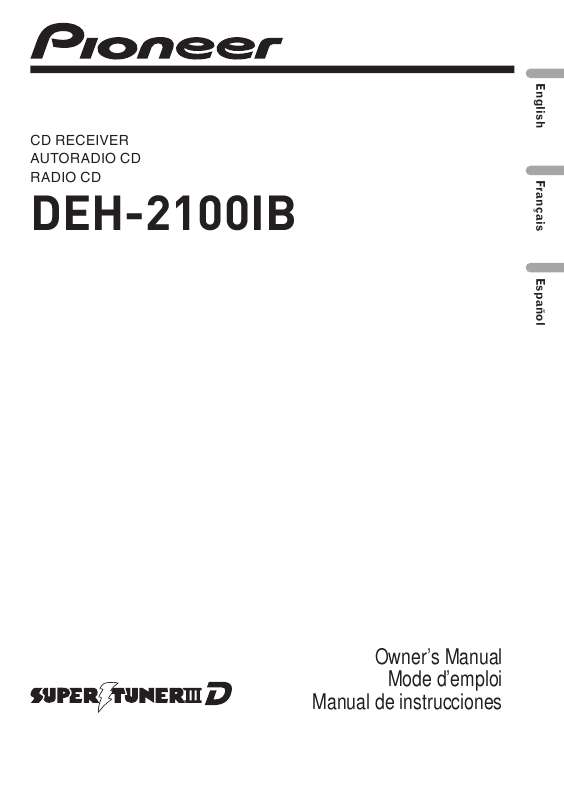 Guide utilisation PIONEER DEH-2100IB  de la marque PIONEER