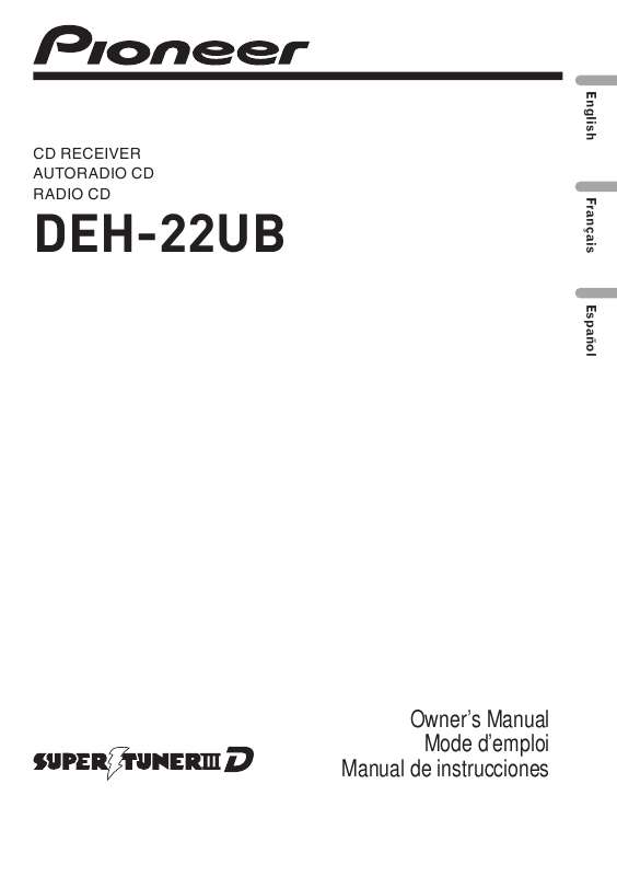 Guide utilisation PIONEER DEH-22UB  de la marque PIONEER