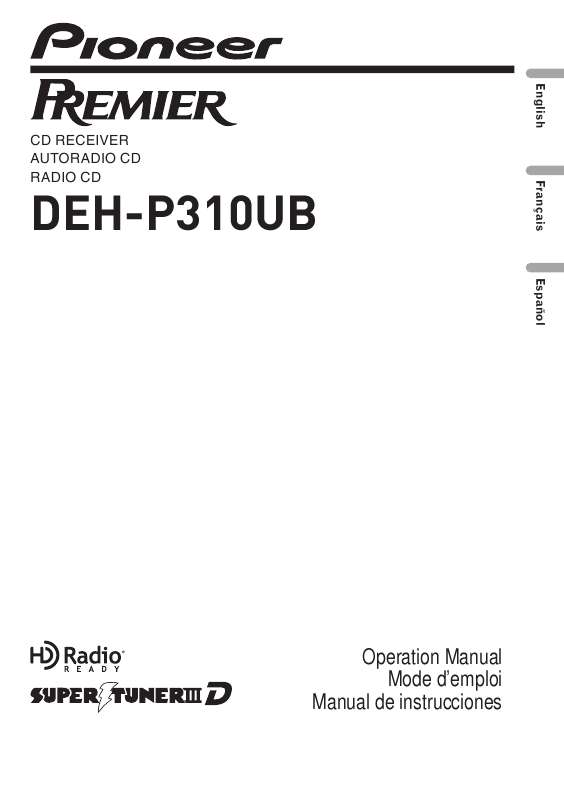 Guide utilisation PIONEER DEH-P310UB  de la marque PIONEER