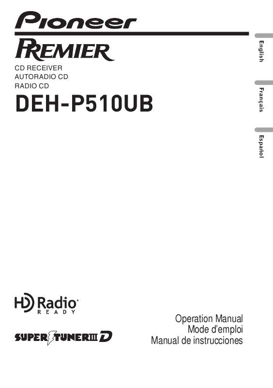 Guide utilisation PIONEER DEH-P510UB  de la marque PIONEER