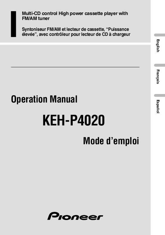 Guide utilisation PIONEER KEH-P4020  de la marque PIONEER