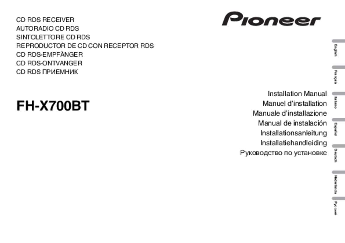 Guide utilisation PIONEER FHX-700BT  de la marque PIONEER