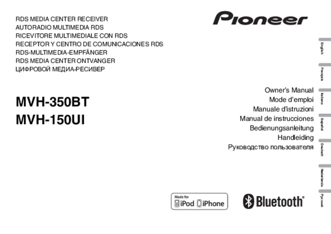 Guide utilisation PIONEER MVH-350BT  de la marque PIONEER