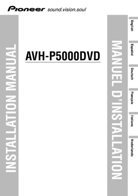 Guide utilisation PIONEER AVH-P5000DVD  de la marque PIONEER