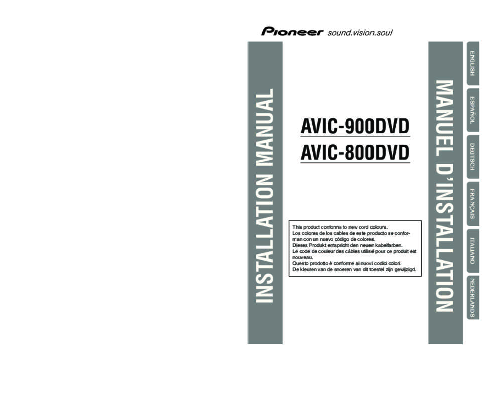 Guide utilisation PIONEER AVIC-800DVD  de la marque PIONEER