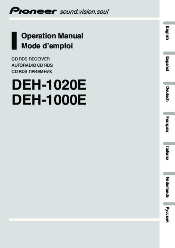 Guide utilisation PIONEER DEH-1000E  de la marque PIONEER