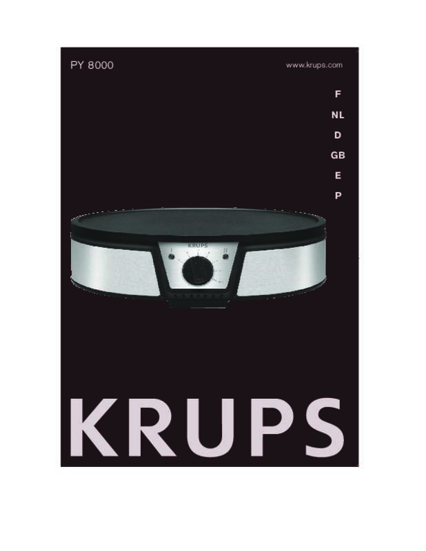 Guide utilisation KRUPS PY8000 de la marque KRUPS
