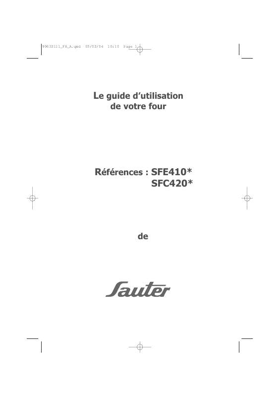 Guide utilisation SAUTER SFC420XF1 de la marque SAUTER