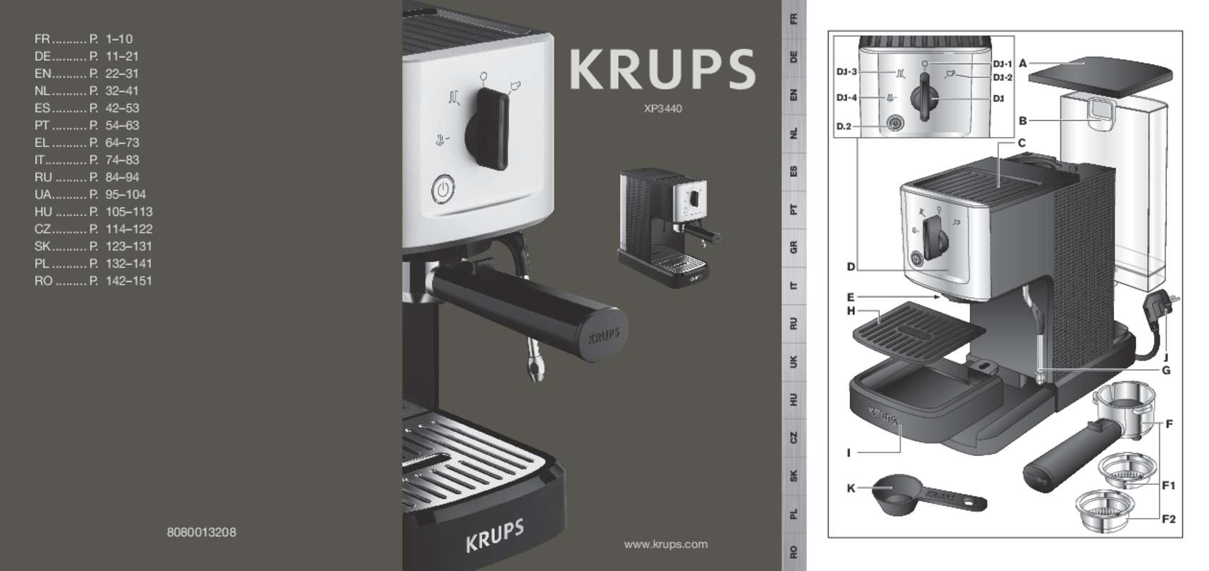 Guide utilisation KRUPS XP344010 de la marque KRUPS