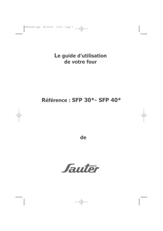 Guide utilisation SAUTER SFP30BF1 de la marque SAUTER