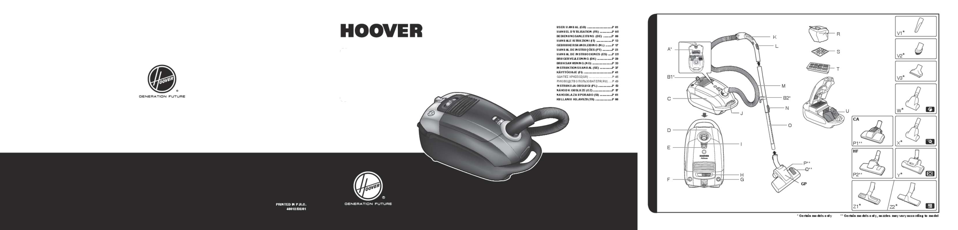 Guide utilisation HOOVER AT70 AT64 PERFECT4A de la marque HOOVER