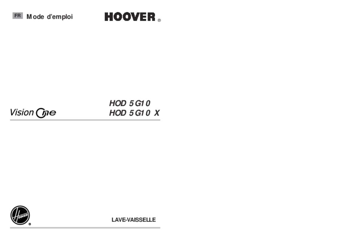 Guide utilisation HOOVER HOD5G10 de la marque HOOVER