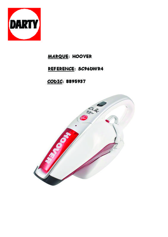 Guide utilisation HOOVER SC96DWR4 CLIK  de la marque HOOVER
