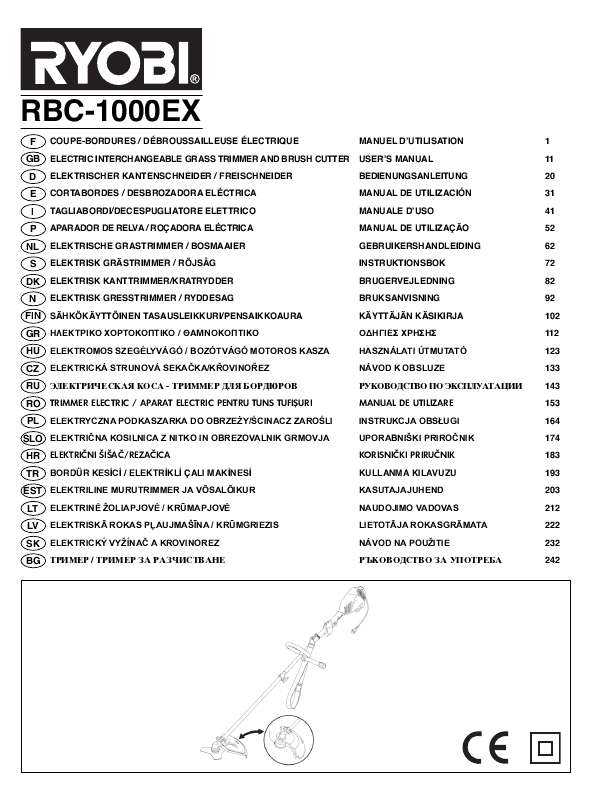 Guide utilisation RYOBI RBC1000EX  de la marque RYOBI