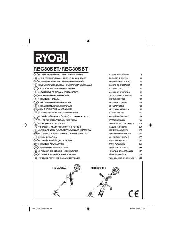 Guide utilisation RYOBI RBC30SET  de la marque RYOBI