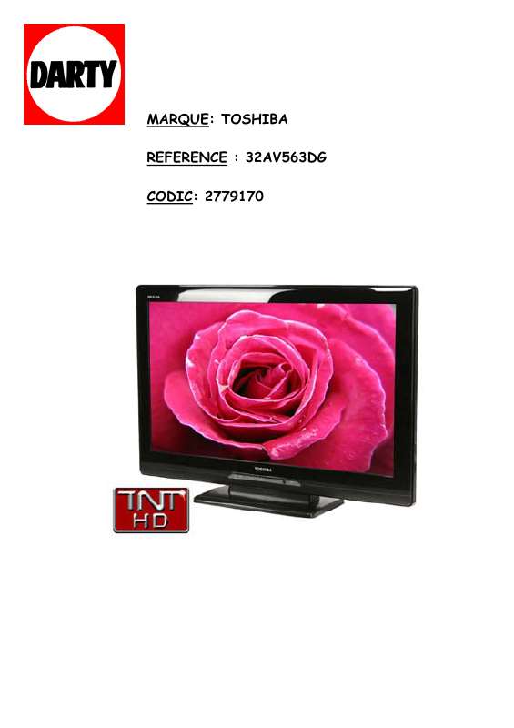 Guide utilisation TOSHIBA 32AV563DG  de la marque TOSHIBA