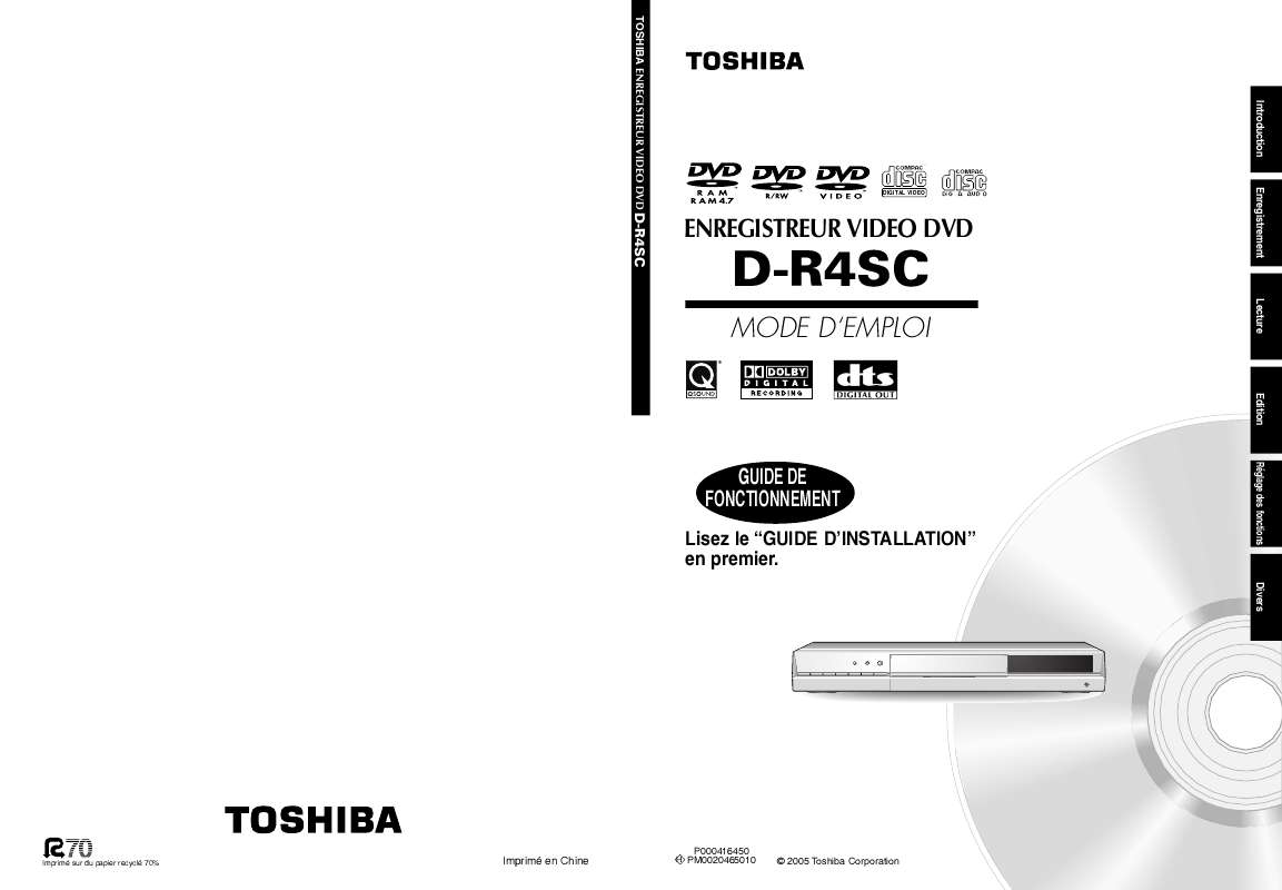 Guide utilisation TOSHIBA D-R4  de la marque TOSHIBA