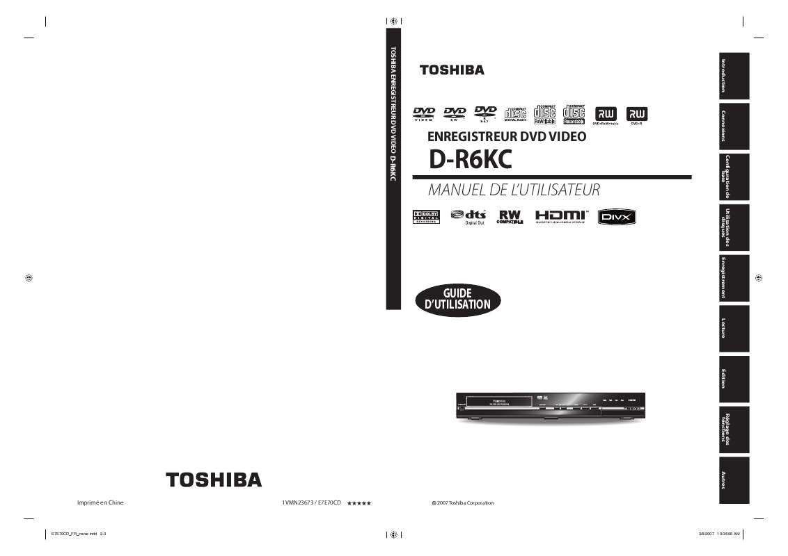 Guide utilisation TOSHIBA D-R6  de la marque TOSHIBA