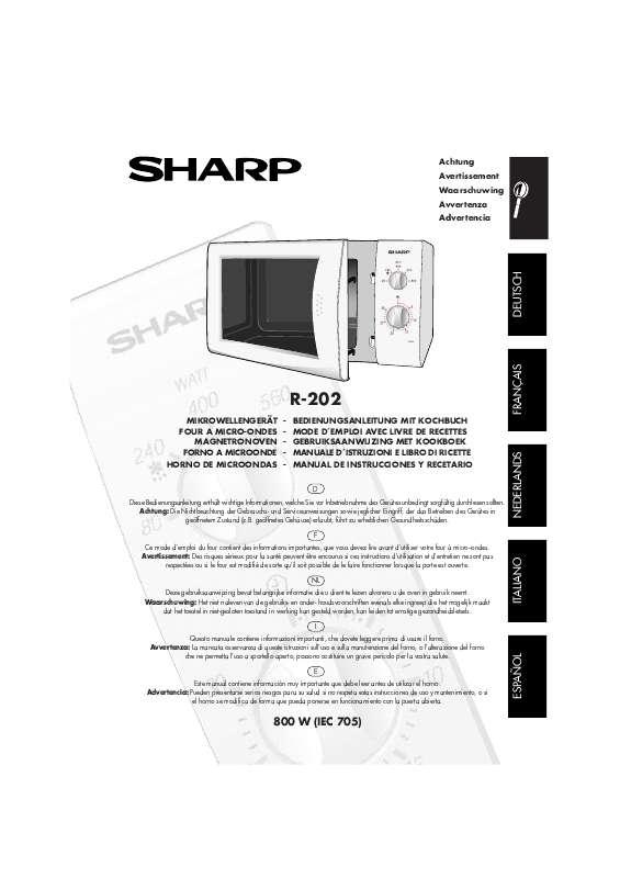 Guide utilisation SHARP R-202 de la marque SHARP