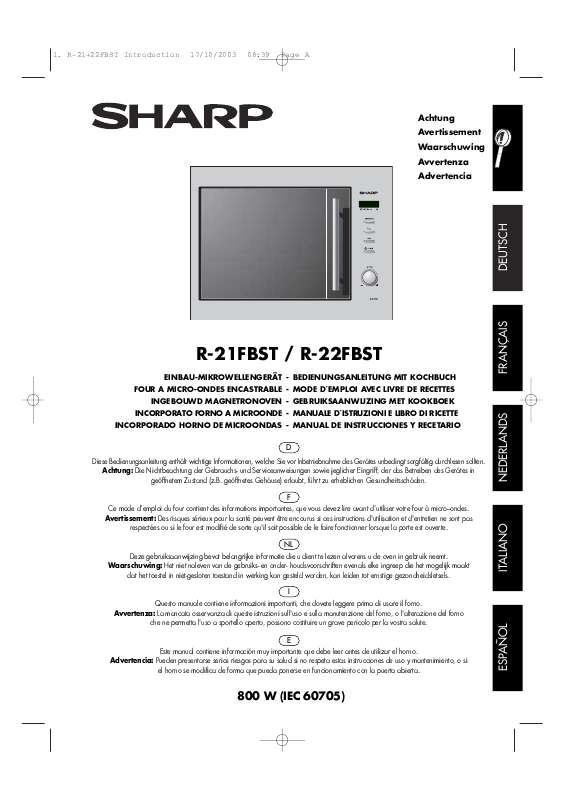 Guide utilisation SHARP R-21FBST de la marque SHARP
