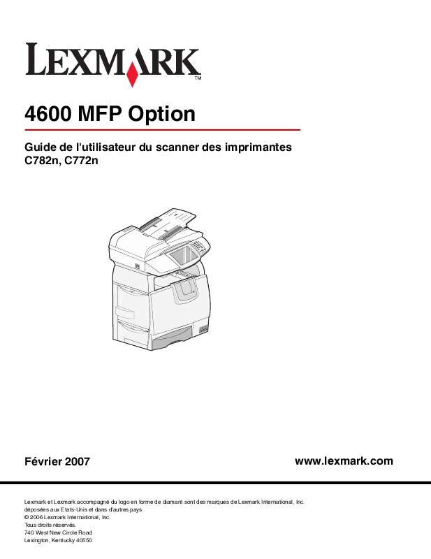 Guide utilisation LEXMARK 4600 MFP OPTION  de la marque LEXMARK