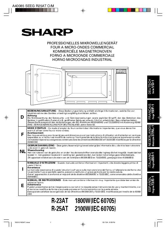 Guide utilisation SHARP R-23/25AT de la marque SHARP