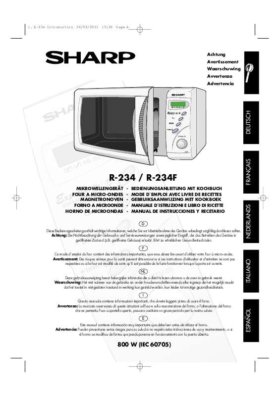 Guide utilisation SHARP R-234/234F de la marque SHARP