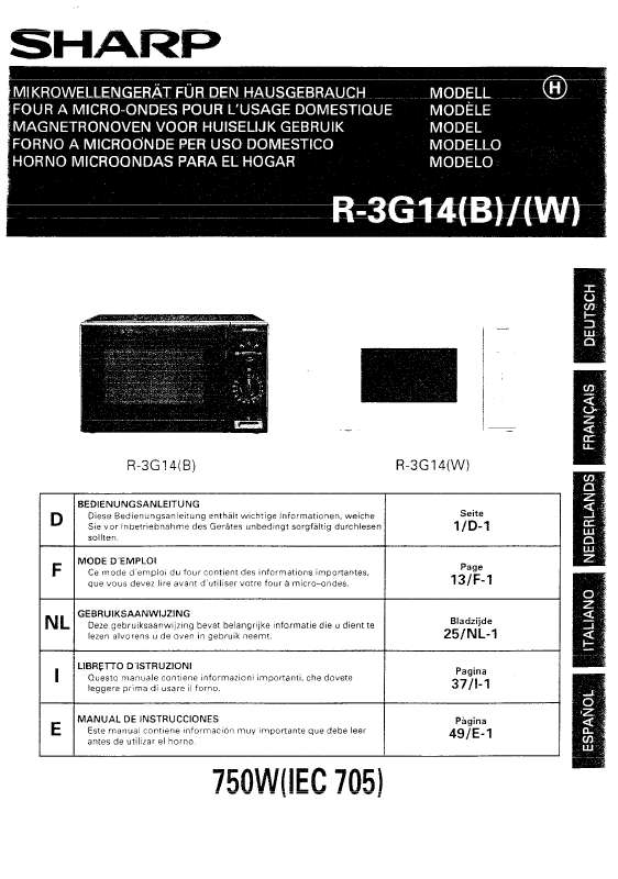 Guide utilisation SHARP R-3G14 de la marque SHARP