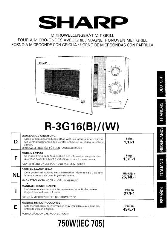Guide utilisation SHARP R-3G16 de la marque SHARP