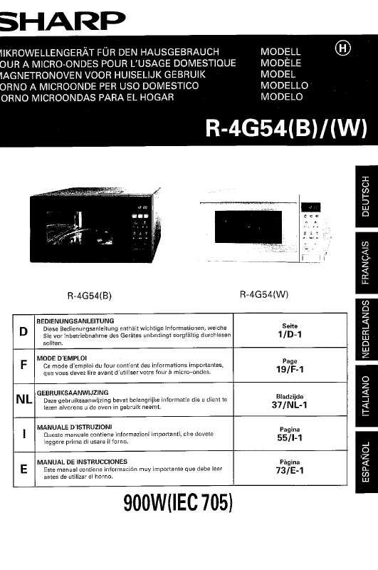Guide utilisation SHARP R-4G54 de la marque SHARP
