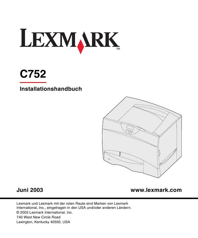Guide utilisation LEXMARK C752  de la marque LEXMARK