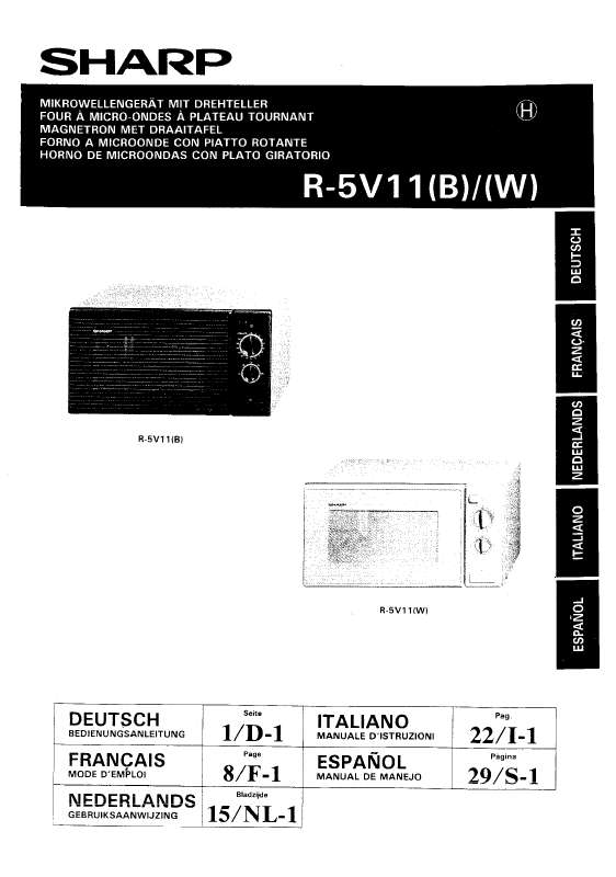 Guide utilisation SHARP R-5V11 de la marque SHARP