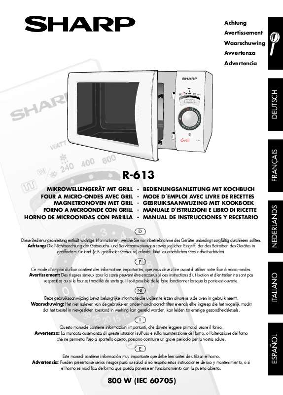 Guide utilisation SHARP R-613 de la marque SHARP