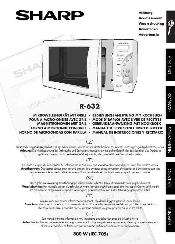 Guide utilisation SHARP R-632 de la marque SHARP