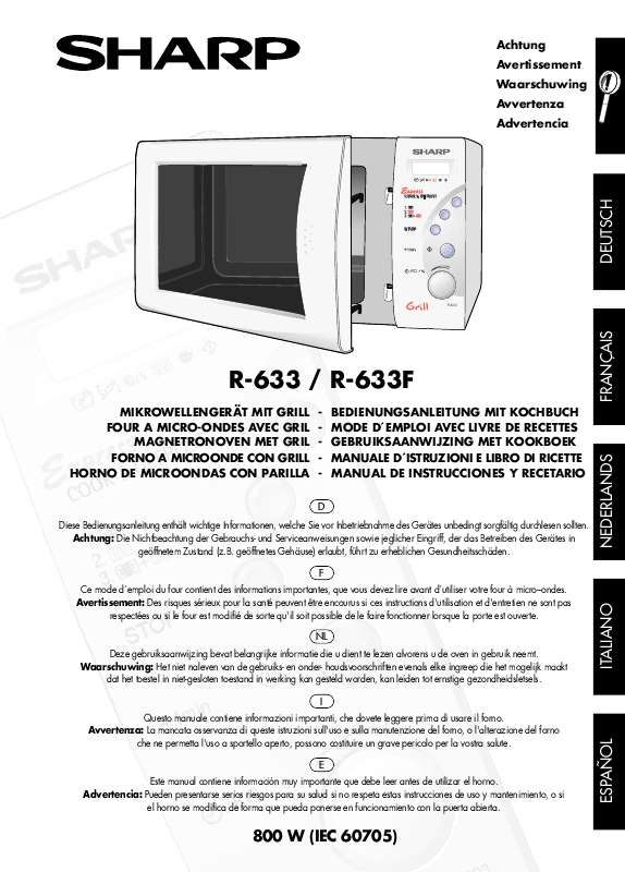 Guide utilisation SHARP R-633 de la marque SHARP