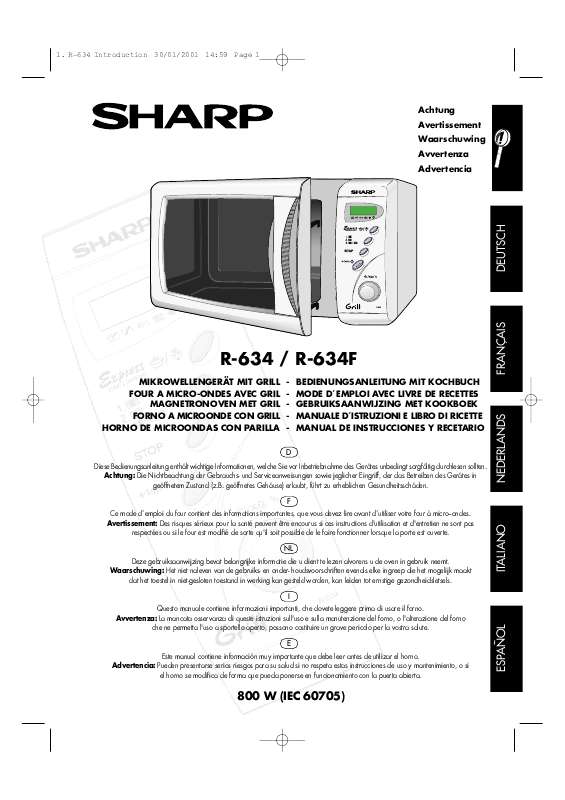 Guide utilisation SHARP R-634/634F de la marque SHARP