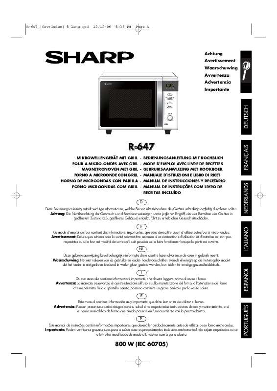 Guide utilisation SHARP R-647 de la marque SHARP