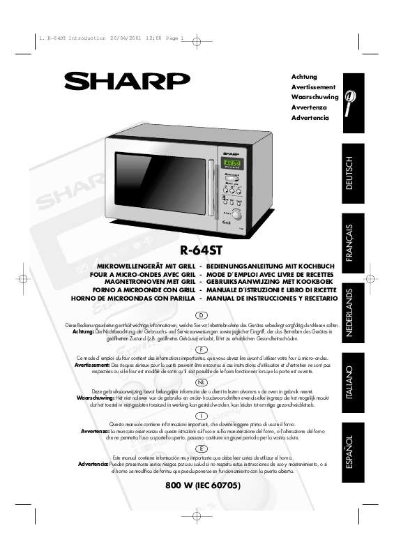 Guide utilisation SHARP R-64STN de la marque SHARP