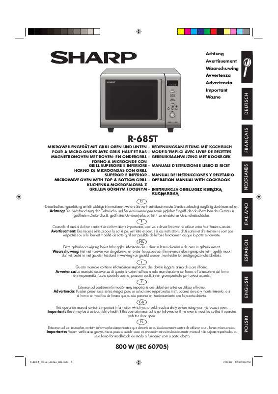 Guide utilisation SHARP R-68ST de la marque SHARP