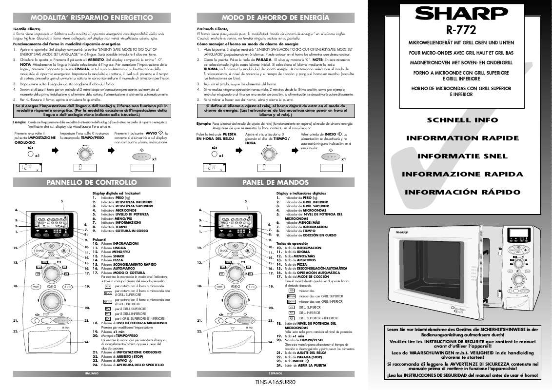 Guide utilisation SHARP R-772 de la marque SHARP