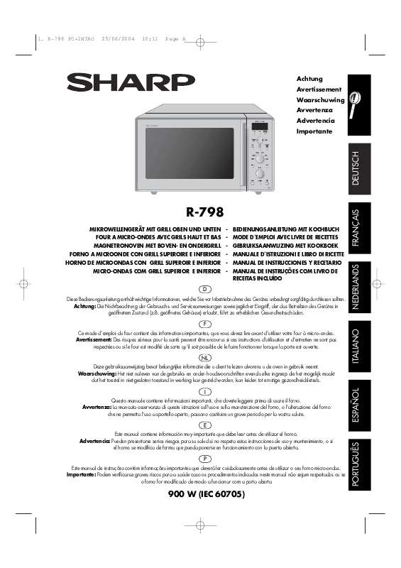 Guide utilisation SHARP R-798A de la marque SHARP