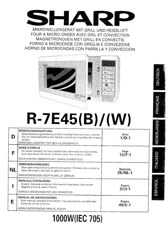Guide utilisation SHARP R-7E45 de la marque SHARP
