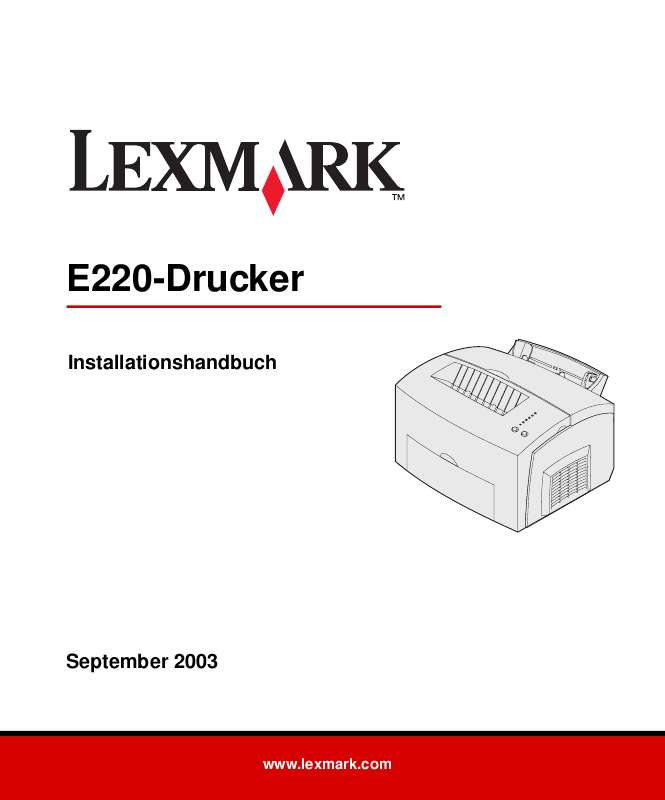 Guide utilisation LEXMARK E220  de la marque LEXMARK
