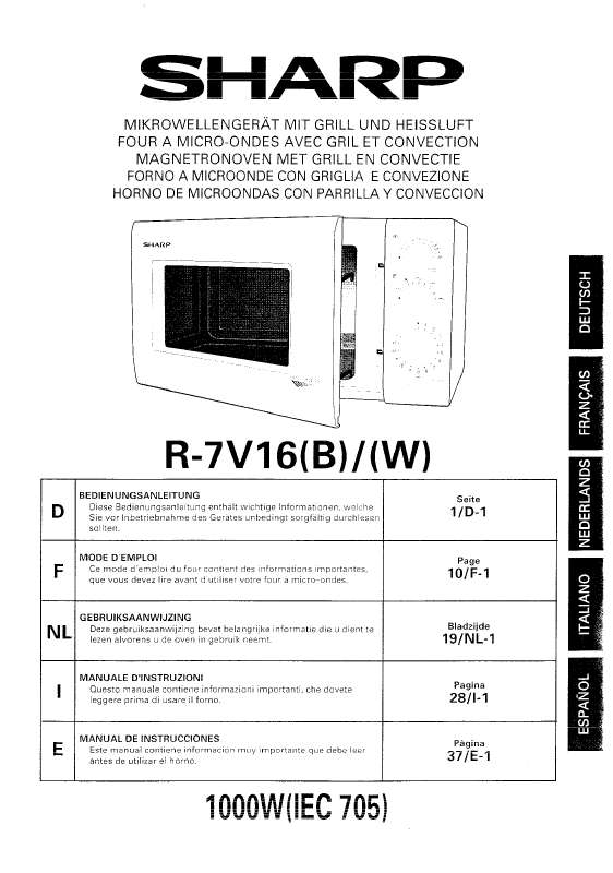 Guide utilisation SHARP R-7V16 de la marque SHARP